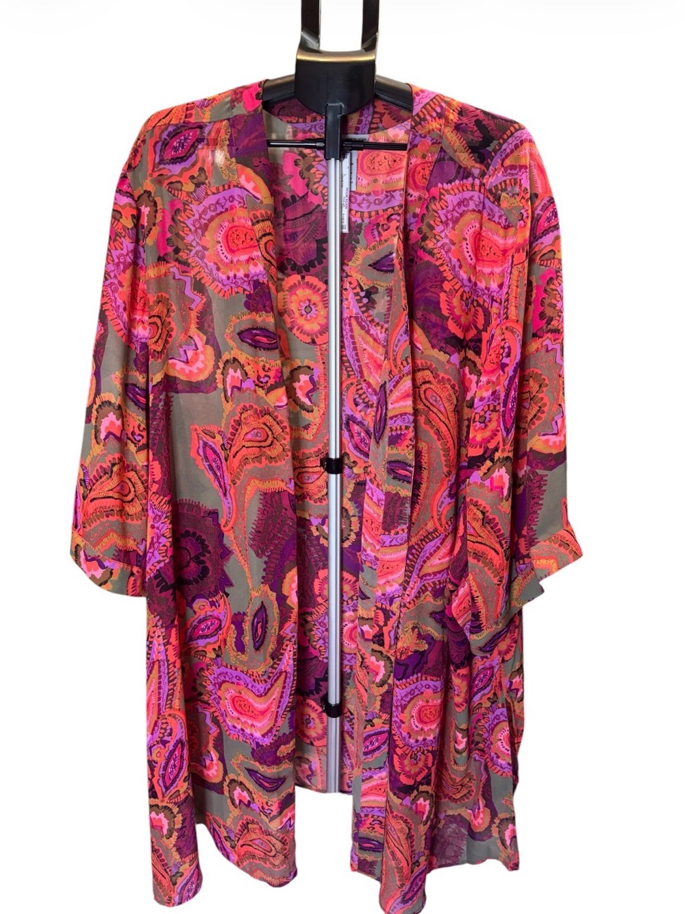 Catherine’s Multicolor Paisley Luxe Georgette Luxe Long Kimono Duster